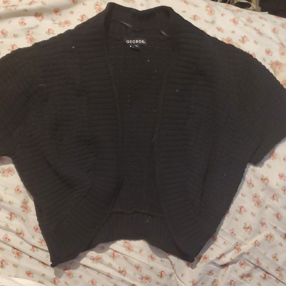 George Black Women's Short Sleeve Sweater Cardigan